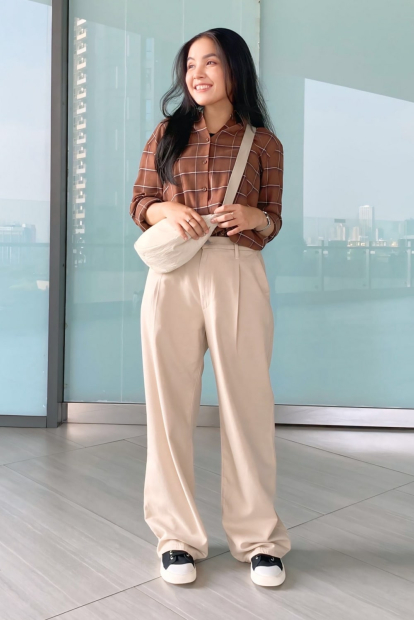 Женская фланелевая рубашка Uniqlo в клетку 1159833069 (Коричневый XXL)