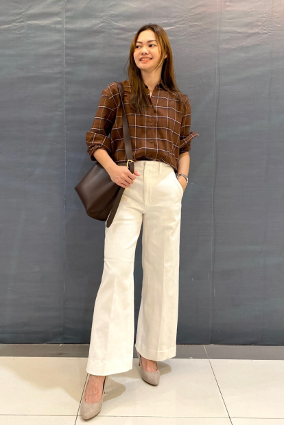 Женская фланелевая рубашка Uniqlo в клетку 1159833069 (Коричневый XXL)