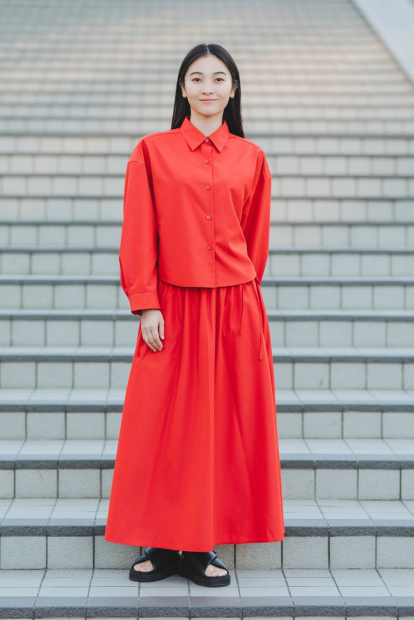 Легка сорочка UNIQLO на гудзиках 1159835427 (Помаранчевий M)
