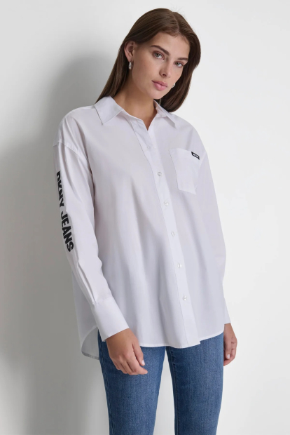 Женская рубашка DKNY c длинным рукавом 1159836245 (Белый L)