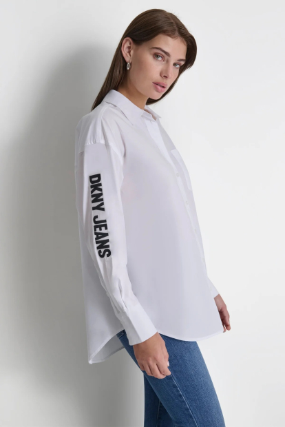 Женская рубашка DKNY c длинным рукавом 1159836245 (Белый L)