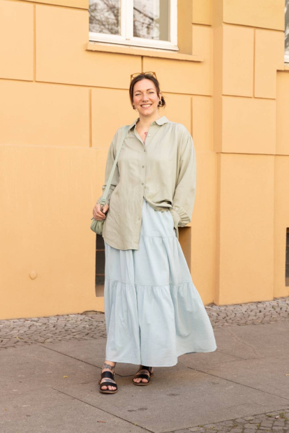 Легкая женская рубашка Uniqlo из льняной смеси 1159836994 (Зеленый S)