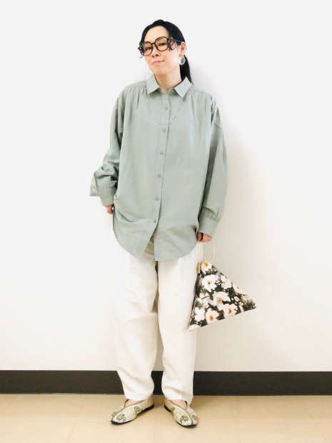 Легкая женская рубашка Uniqlo из льняной смеси 1159836994 (Зеленый S)