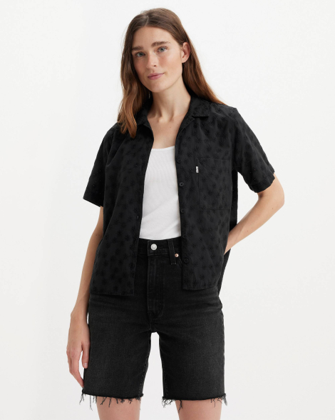 Жіноча сорочка Levi's з коротким рукавом 1159838007 (Чорний 2X)