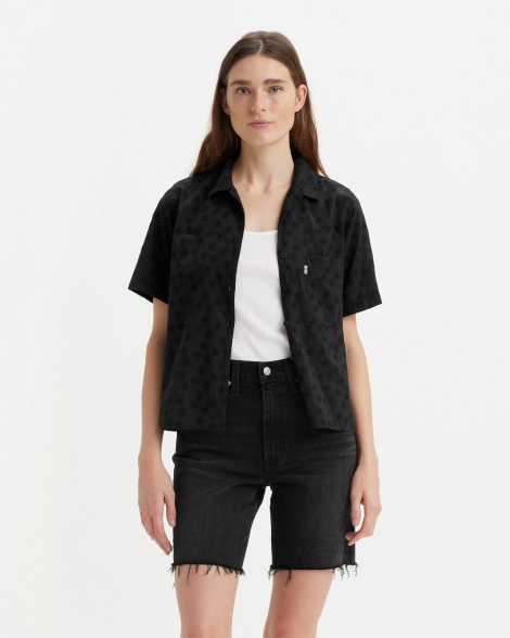 Жіноча сорочка Levi's з коротким рукавом 1159838007 (Чорний 2X)