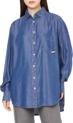 Женская легкая рубашка Guess на пуговицах 1159777177 (Синий, XS)