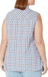 Женская клетчатая рубашка Tommy Hilfiger без рукавов 1159779522 (Синий, 3X)