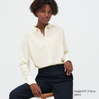 Женская рубашка Uniqlo блуза 1159782244 (Молочный, S)