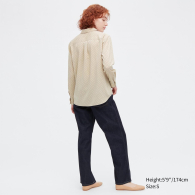 Женская легкая рубашка Uniqlo блуза в горошек 1159785316 (Бежевый, XXL)