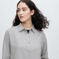 Женская рубашка Uniqlo на пуговицах 1159787542 (Серый, XXL)