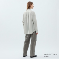 Легкая женская рубашка Uniqlo 1159797494 (Зеленый, L)