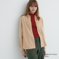 Фланелевая рубашка в клетку UNIQLO 1159798262 (Бежевый, M)