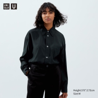 Легкая женская рубашка Uniqlo 1159797620 (Черный, XL)