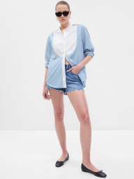Женская рубашка с нагрудником Gap в полоску 1159801758 (Синий, XL)
