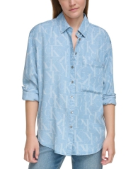 Жіноча сорочка Calvin Klein на гудзиках 1159809914 (Блакитний, L)