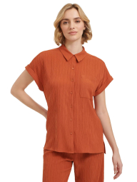 Жіноча легка сорочка на гудзиках Calvin Klein з коротким рукавом 1159830974 (Помаранчевий L)