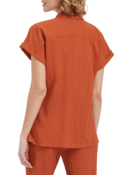 Жіноча легка сорочка на гудзиках Calvin Klein з коротким рукавом 1159830974 (Помаранчевий L)