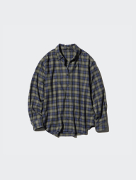 Фланелева сорочка Uniqlo в клітинку 1159831039 (Синій/Зелений M)