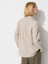 Женская фланелевая рубашка Uniqlo 1159833066 (Бежевый M)