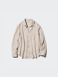 Женская фланелевая рубашка Uniqlo 1159833066 (Бежевый M)