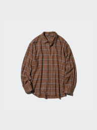 Женская фланелевая рубашка Uniqlo в клетку 1159833069 (Коричневый XXL)