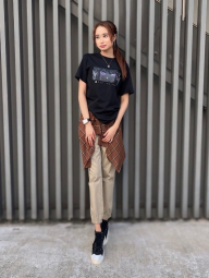 Женская фланелевая рубашка Uniqlo в клетку 1159833069 (Коричневый XXL)