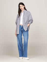 Жіноча сорочка Tommy Hilfiger в смужку 1159834303 (Білий XS)