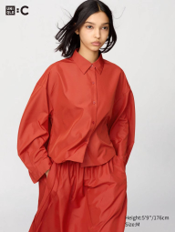 Легка сорочка UNIQLO на гудзиках 1159835427 (Помаранчевий M)