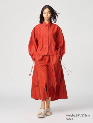 Легка сорочка UNIQLO на гудзиках 1159835427 (Помаранчевий M)