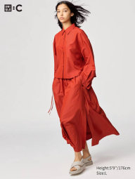 Легка сорочка UNIQLO на гудзиках 1159835427 (Помаранчевий M)