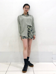 Легкая женская рубашка Uniqlo из льняной смеси 1159836994 (Зеленый S)