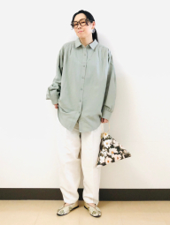 Легкая женская рубашка Uniqlo из льняной смеси 1159836994 (Зеленый S)