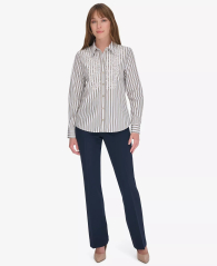 Женская рубашка Tommy Hilfiger в полоску 1159837242 (Белый XL)
