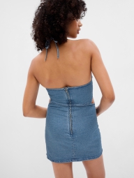 Жіноча міні-сукня GAP джинсовий сарафан 1159794780 (Білий/синій, XS)