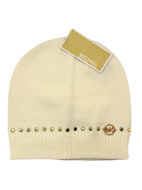 Жіноча в'язана шапка Michael Kors із заклепками 1159794400 (Молочний, One size)