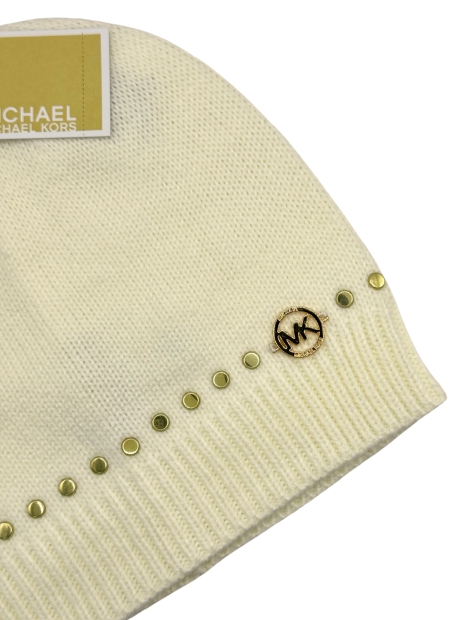 Жіноча в'язана шапка Michael Kors із заклепками 1159794400 (Молочний, One size)