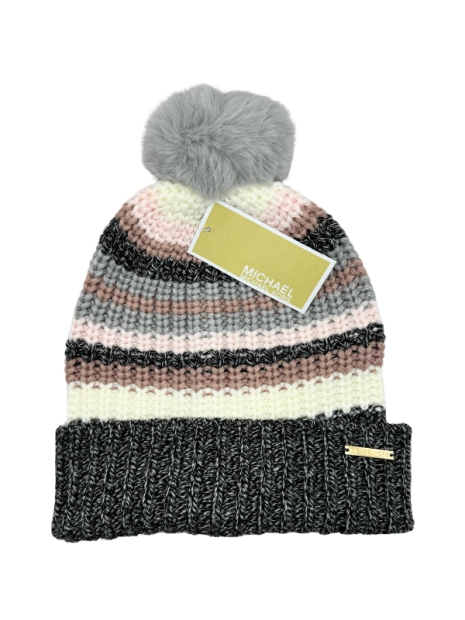 Жіноча в'язана шапка Michael Kors з помпоном 1159794401 (Сірий, One size)