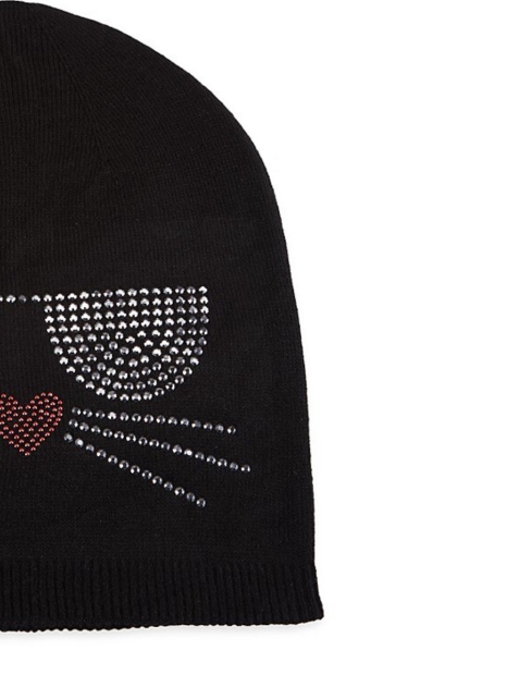 Женская шапка Karl Lagerfeld Paris со стразами 1159795303 (Черный, One size)