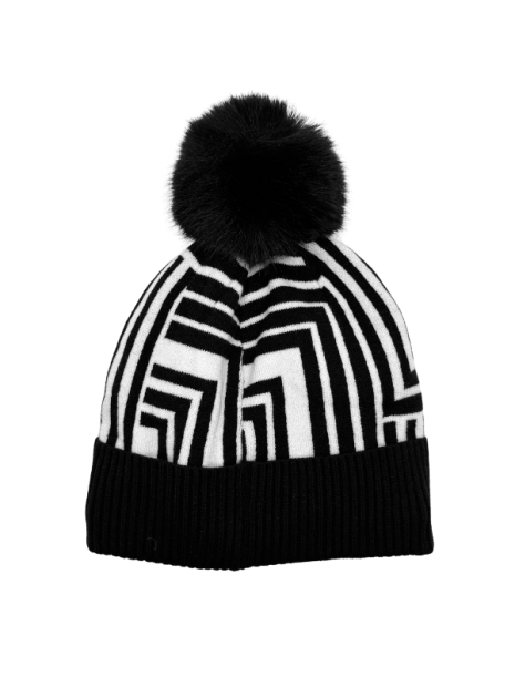 Женская шапка-бини Karl Lagerfeld Paris с помпоном 1159795795 (Черный, One size)