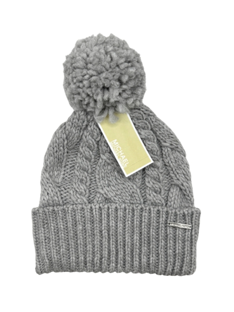 Жіноча в'язана шапка Michael Kors з помпоном 1159796322 (Сірий, One size)