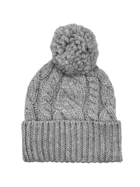 Жіноча в'язана шапка Michael Kors з помпоном 1159796322 (Сірий, One size)