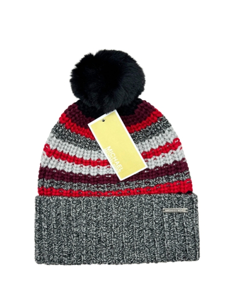 Жіноча в'язана шапка Michael Kors з помпоном 1159796637 (Сірий, One size)