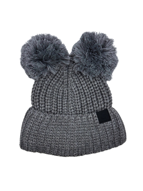 Женская шапка-бини Karl Lagerfeld Paris с помпонами 1159799302 (Серый, One size)