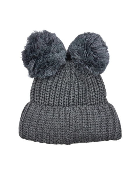 Женская шапка-бини Karl Lagerfeld Paris с помпонами 1159799302 (Серый, One size)