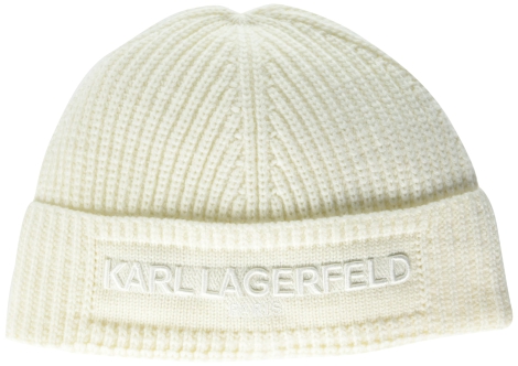 Женская шапка-бини Karl Lagerfeld Paris с логотипом 1159807228 (Молочный, One size)