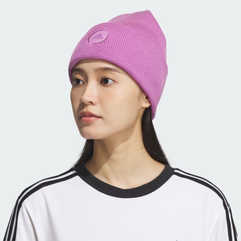 Вязаная шапка-бини Adidas с логотипом 1159822860 (Сиреневый One size)