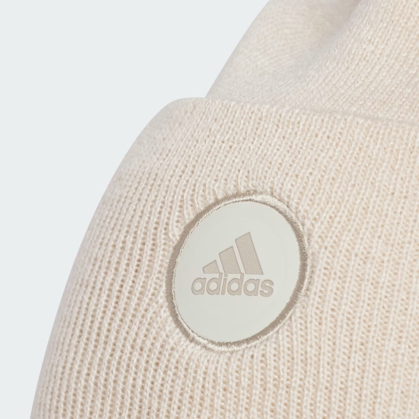 Вязаная шапка-бини Adidas с логотипом 1159822875 (Бежевый One size)