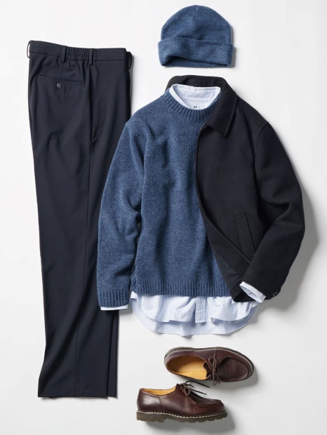 Стильна шапка-біні UNIQLO HEATTECH 1159826777 (Синій One size)