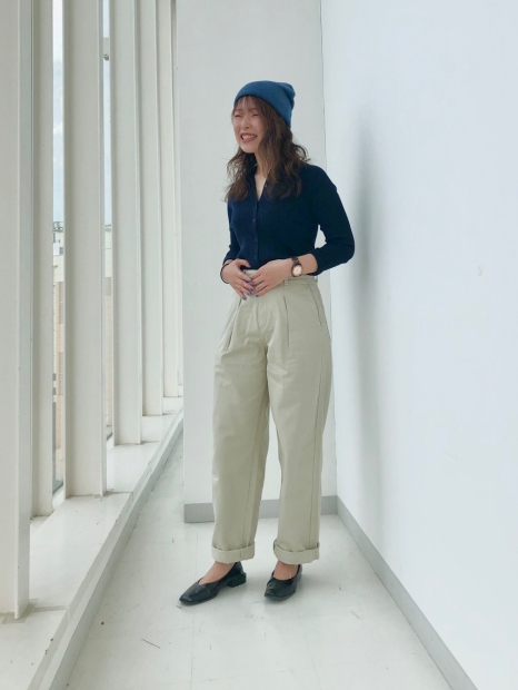 Стильна шапка-біні UNIQLO HEATTECH 1159826777 (Синій One size)
