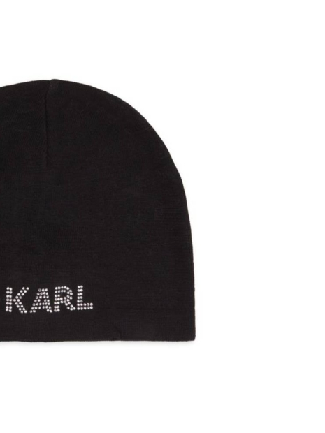 Жіноча шапка Karl Lagerfeld Paris зі стразами 1159829149 (Чорний One size)